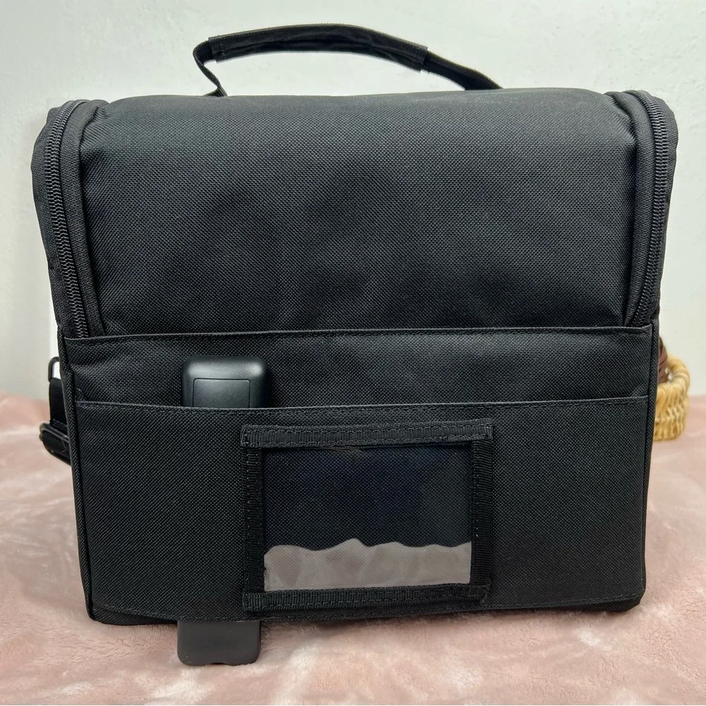 Large Cosmetic Organizer with Handle, Color: Black